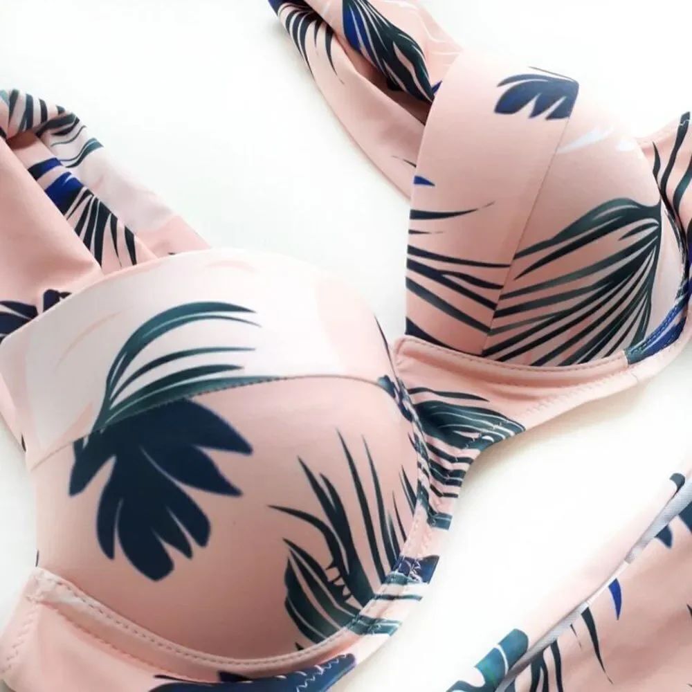 ✨2xHP✨Palm Leaf Floral Off Shoulder PushUp Bikini✨ - Picture 6 of 8